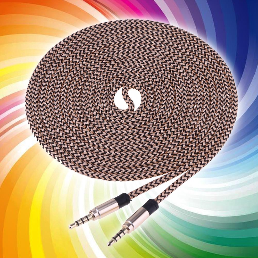 3.5mm Male To 3.5mm Male AUX Wire Auxiliary Stereo Weaving Audio Cable
