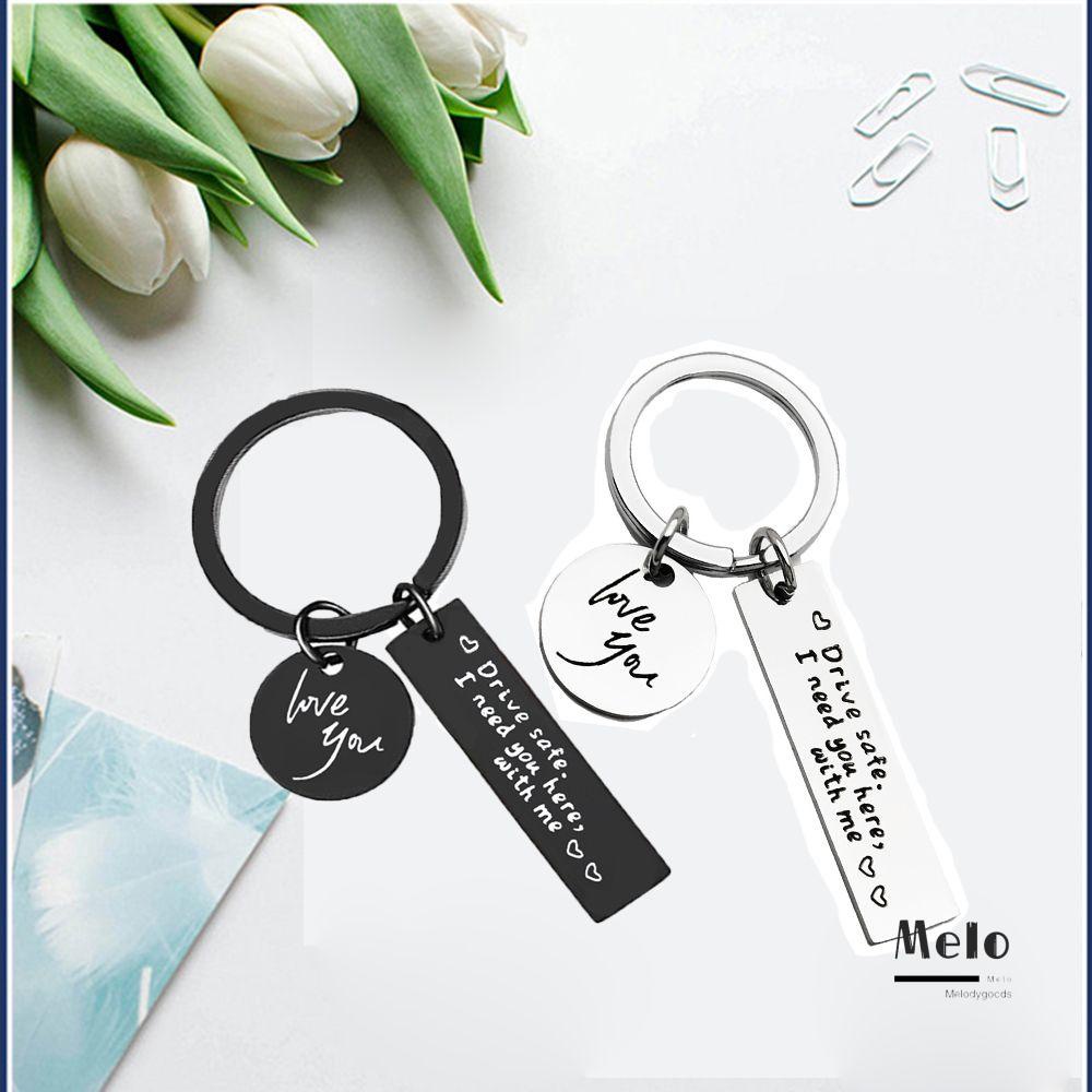 Melodg Móc Chìa Khóa Kim Loại Tròn In Chữ I Love You Làm Quà Tặng Bạn Trai Và Bạn Trai Ở Đây Nhiều Màu Sắc