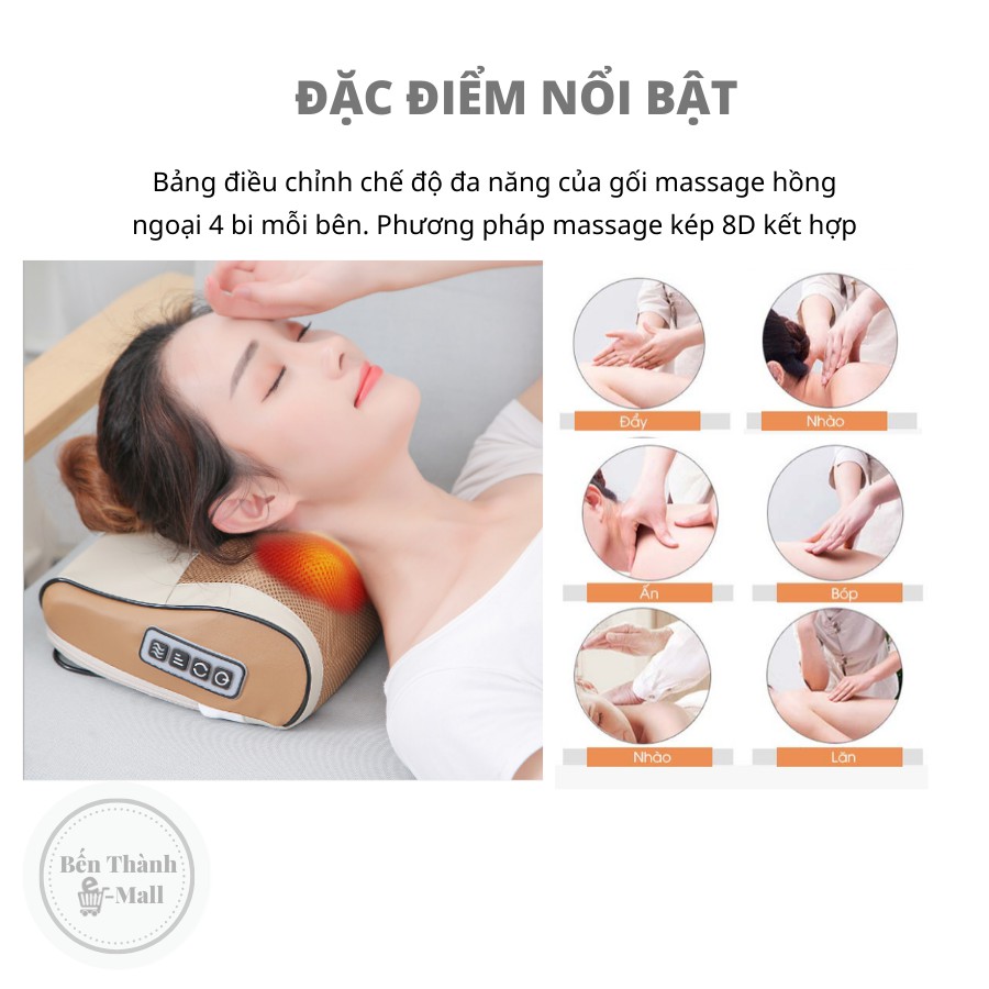 ✈️ [Freeship] GỐI MASSAGE ĐA NĂNG JB311 [Chế độ xoa bóp & hồng ngoại]