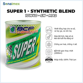 Dầu Nhớt xe máy Tổng Hợp Cao Cấp Cho Xe Số 4T BCP Synthetic Blend 10W40 0.8L Nhập Khẩu Thái Lan