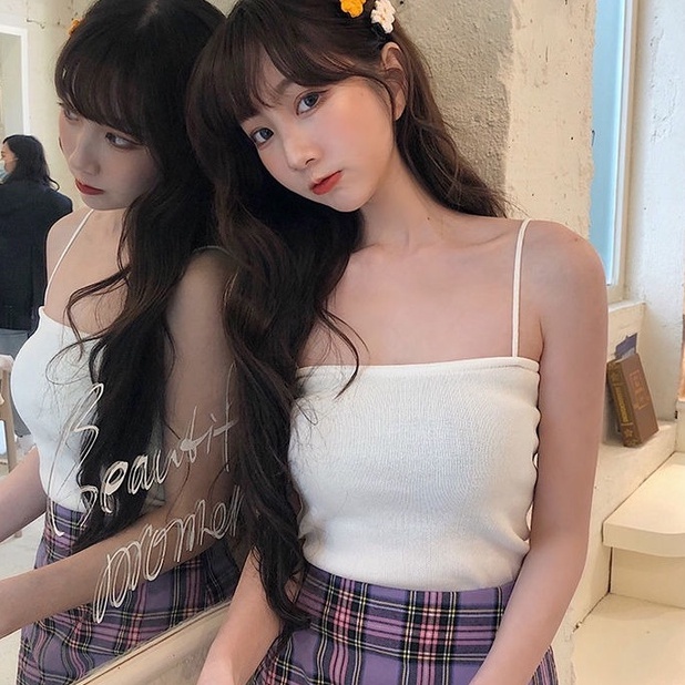 Áo hai dây ZHELIHANGFEI vải dệt kim quyến rũ thời trang dành cho nữ