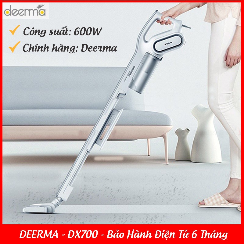 Máy Hút Bụi Gia Đình Cầm Tay 2 Trong 1 Xiaomi Deerma DX700 Công Suất Lớn 600W Lực Hút Mạnh Bảo Hành 6 Tháng