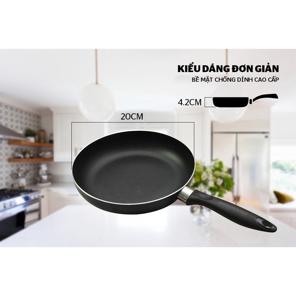 Chảo chống dính SUNHOUSE, Chảo trơn SUNHOUSE  CT24 - CT26 - CT28 - CT30, Thích hợp Bếp Gas, Bếp Hồng Ngoại, BH 12 Tháng