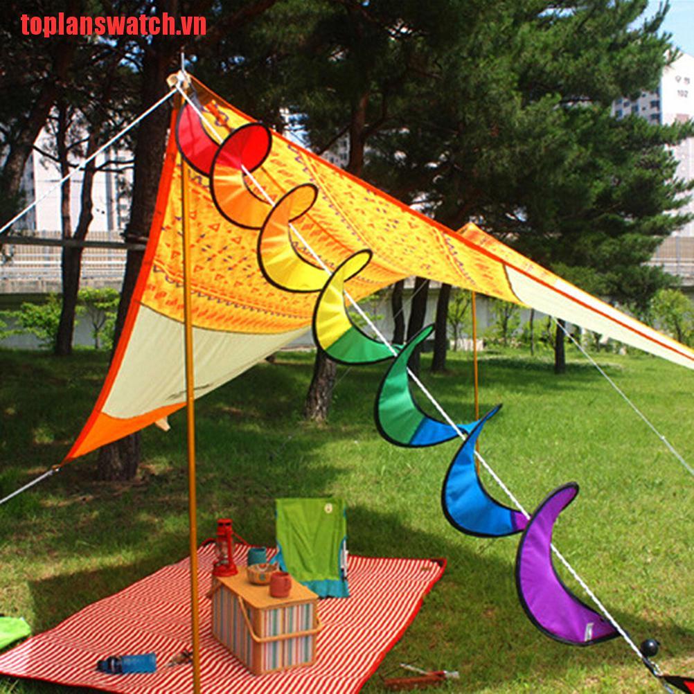 【toplanswatch】Foldable Rainbow Spiral Windmill Wind Spinner Camping Tent Home G