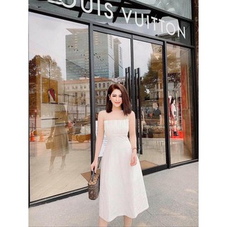 [SIÊU HOT] -Đầm 2 dây xếp ly ngực