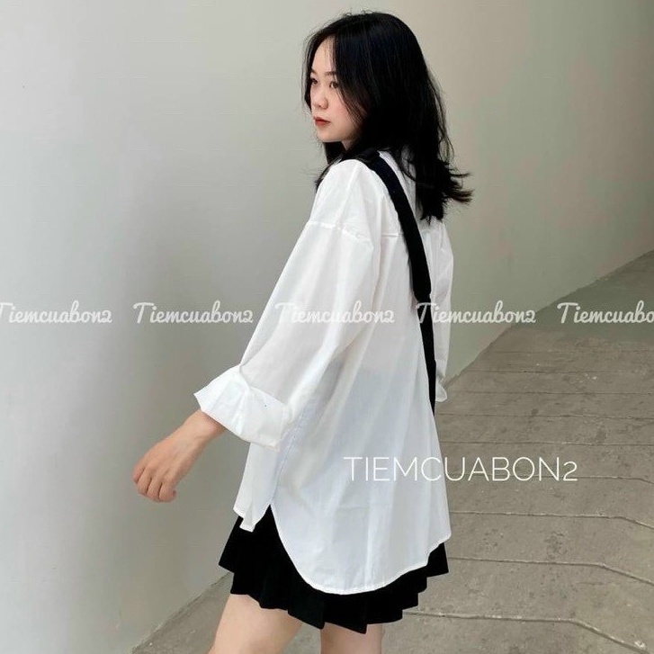Áo sơ mi trắng nữ chất liệu tằm đũi mềm mát, form rộng mặc suông hay sơ vin đều đẹp, sang chảnh | BigBuy360 - bigbuy360.vn