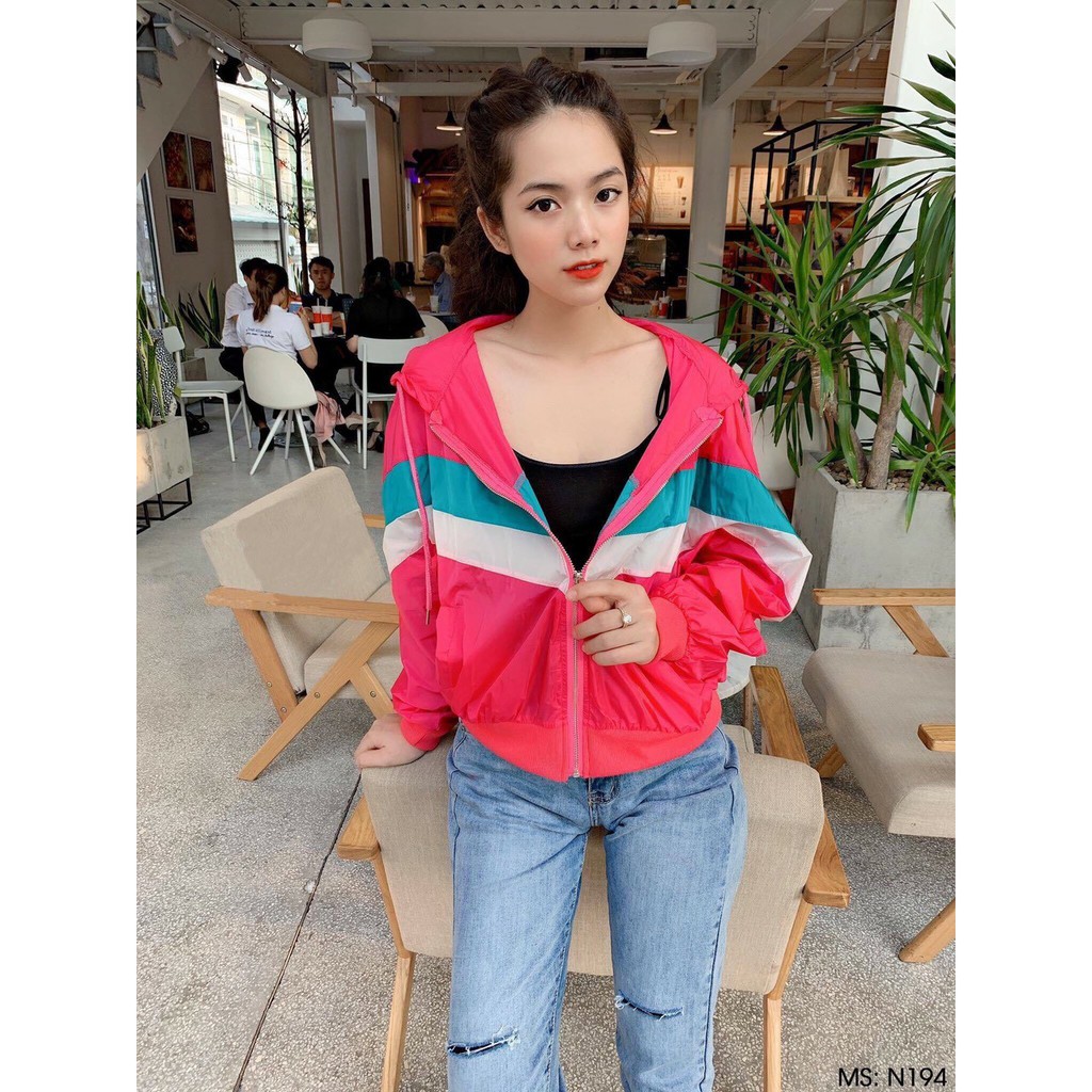 ÁO KHOÁC DÙ PHỐI 3 MÀU CẦU VỒNG HOT CHẤT XỊN NHIỀU MÀU 1003