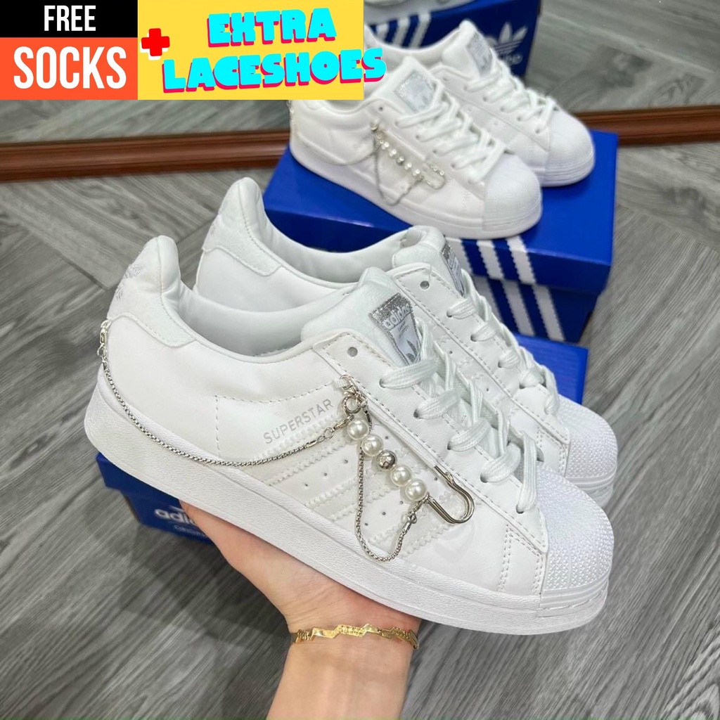 Giày Su.per.star White Pearl Chain