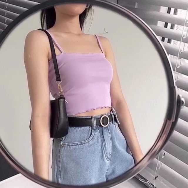 Áo Croptop 2s Trơn Cuốn Biên/TubeTop 2s Basic Kèm Ảnh+Clip Thật