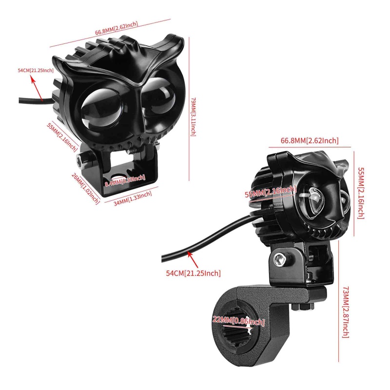 Đèn Pha LED S32 ATV Hình Chim Cú Chuyên Dụng Cho Xe Scooter / Xe Hơi