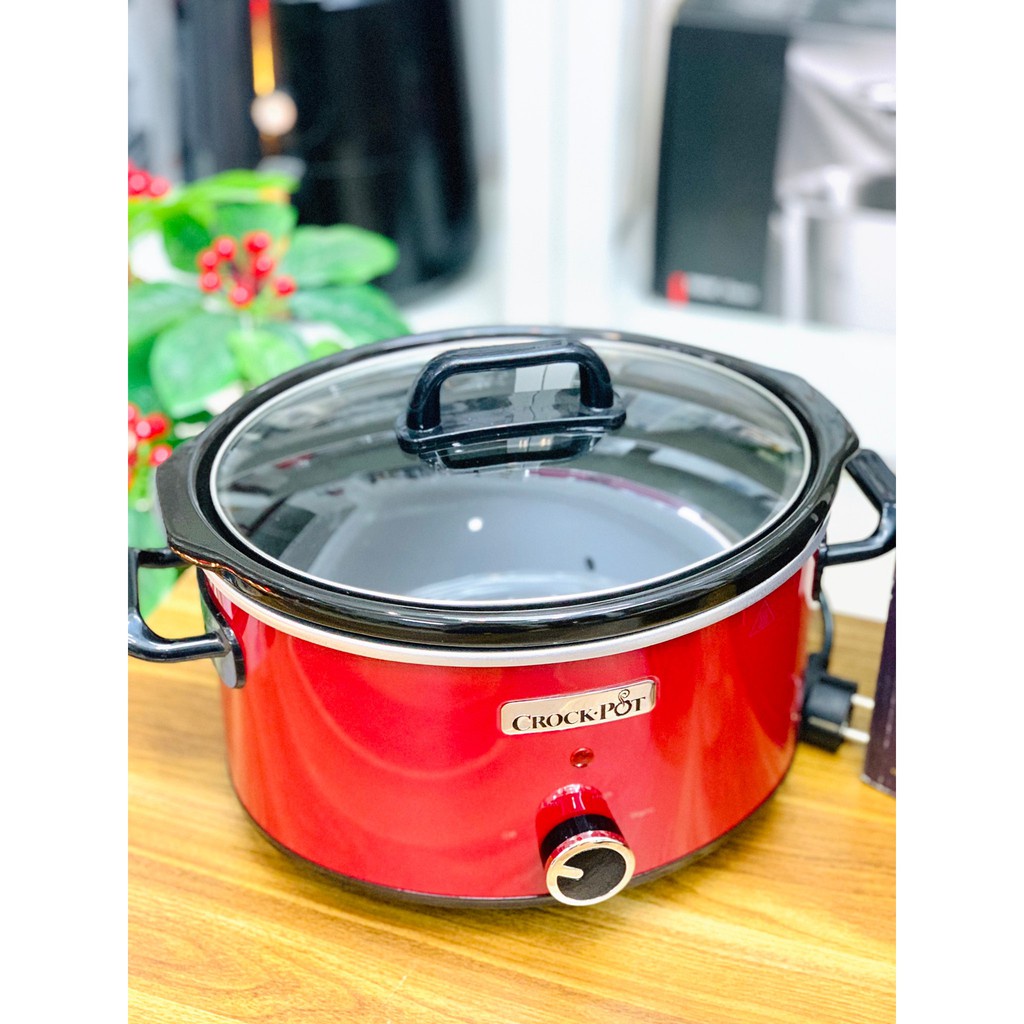 Nồi nấu chậm, hầm chậm CROCK POT đỏ 3.5L