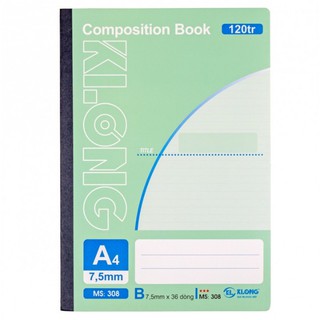 Sổ may dán gáy Klong A4 120 trang Ms 308