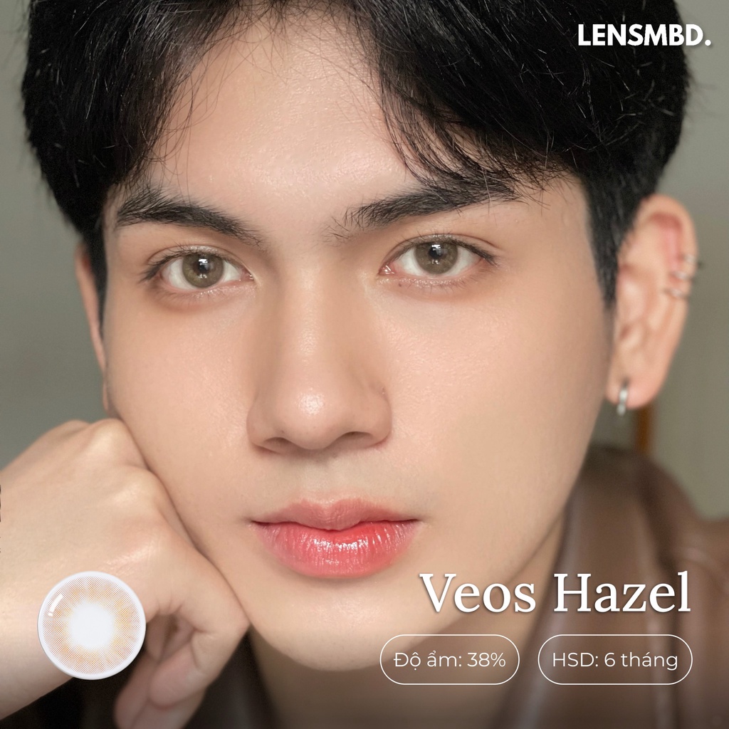Kính áp tròng LENSMBD màu VEOS BROWN trong veo nâu gỗ trầm ấm UNISEX