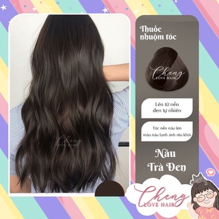 Thuốc nhuộm tóc màu nâu trà đen không tẩy | chenglovehair, chenglovehairs