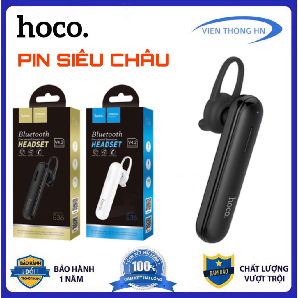 Tai nghe Bluetooth Hoco e36 v4.2 - tai nghe nhét tai Bluetooth có mic đàm thoại giá rẻ