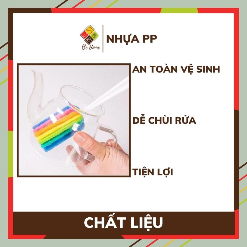 Cây cọ rửa cốc chén BEHOMEMALL Cọ ly bình sữa tiện lợi đa năng cán dài cao cấp 7 màu