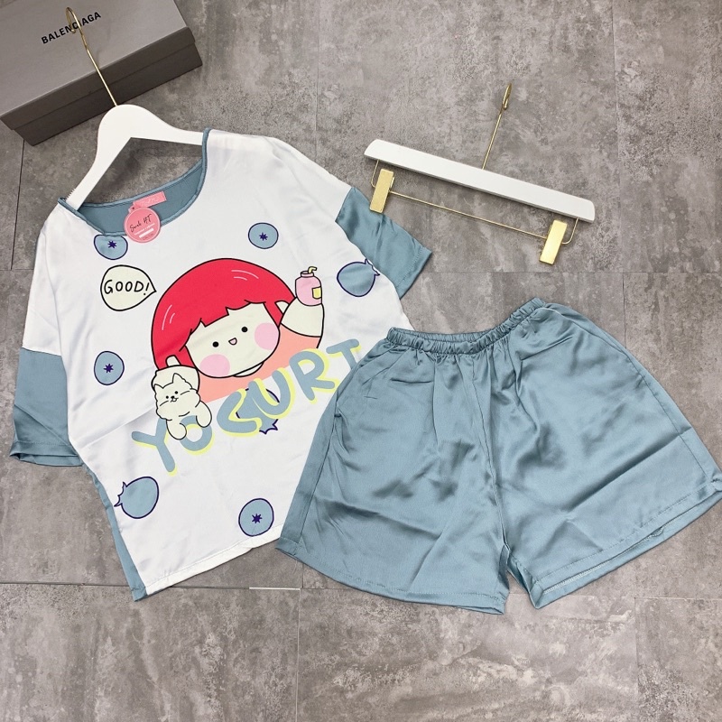 [Hot Hot]💖Bộ Lụa Ngủ Quần Sooc Hoạt Hình Cute Siêu Xinh | BigBuy360 - bigbuy360.vn