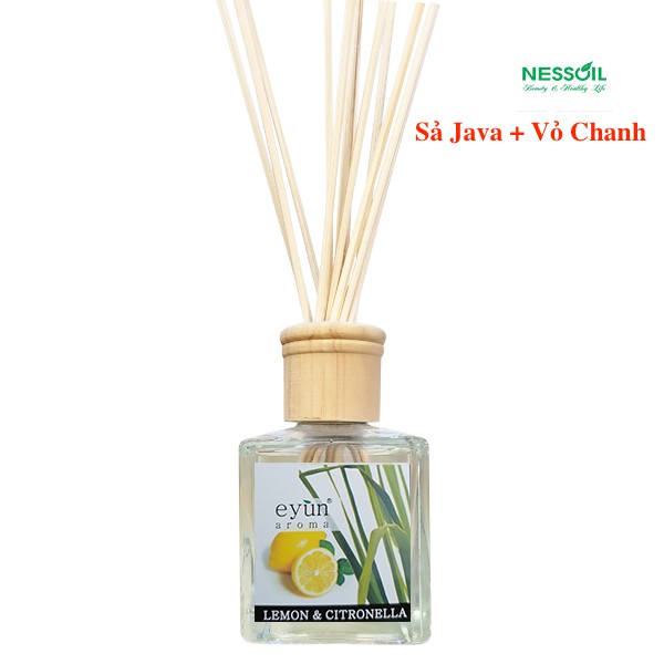 Bộ tinh dầu nước hoa thơm phòng sả Java + vỏ chanh  gồm 1 chai tinh dầu 150ml + 1 bộ 12 que mây khuếch tán tinh dầu