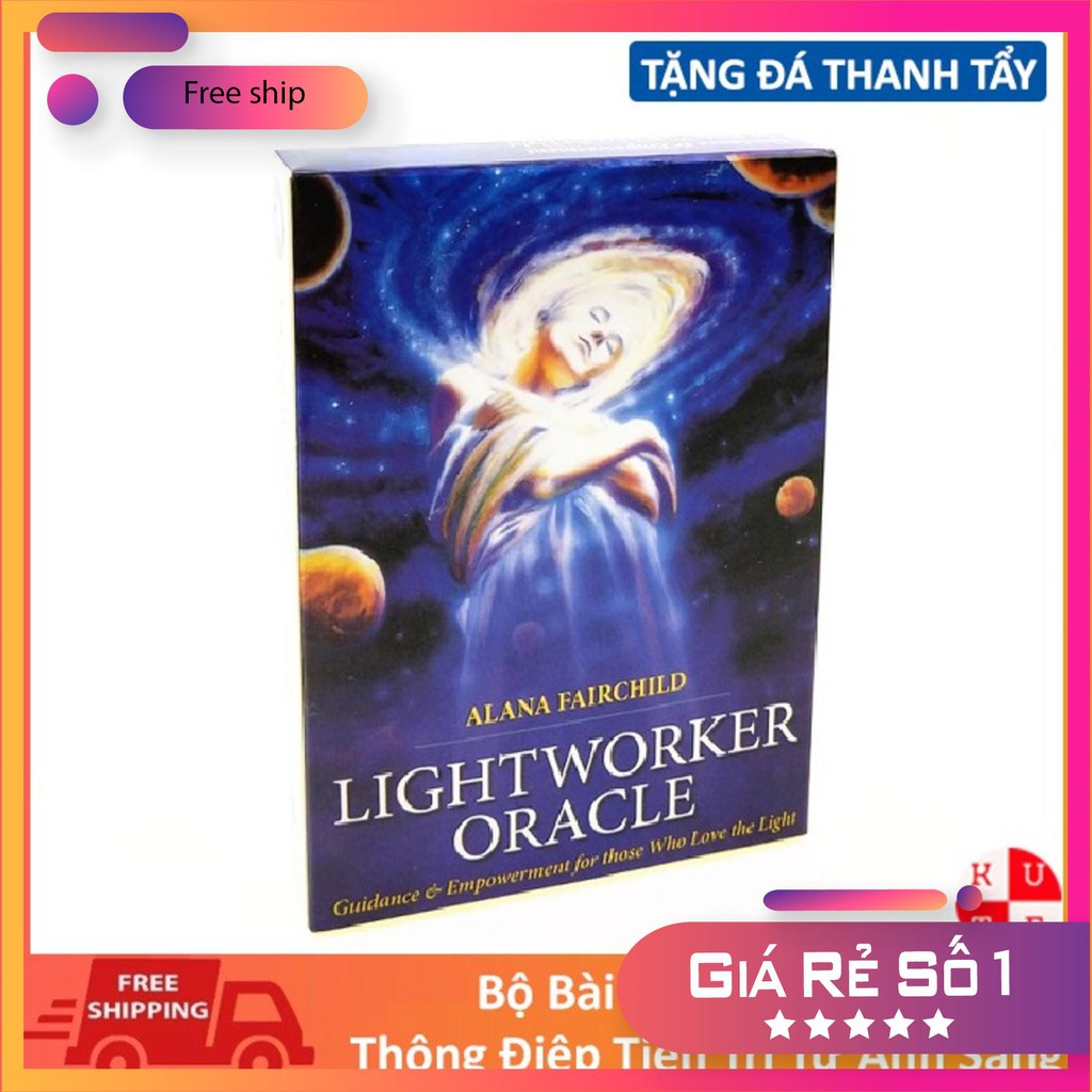 Bài tarot bộ bài oracle light worker tặng đá thanh tẩy