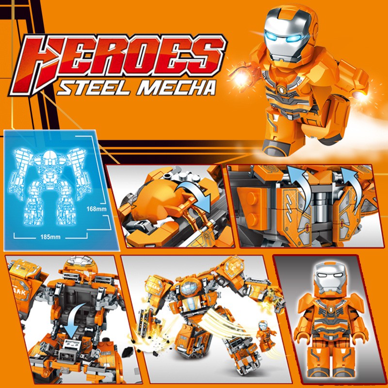 Bộ đồ chơi lắp ghép Kiểu lắp ráp Siêu Robot Metal Mecha với 4 màu lựa chọn  Chất liệu nhựa ABS với hơn 600 chi tiết