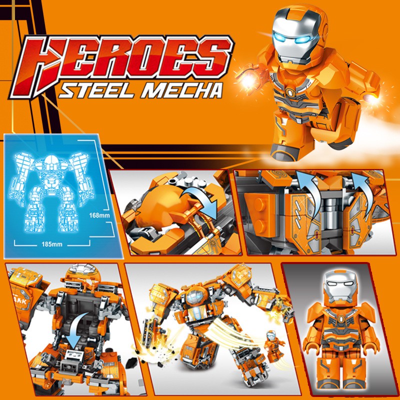 Bộ đồ chơi lắp ghép Kiểu Lego Siêu Robot Metal Mecha với 4 màu lựa chọn  Chất liệu nhựa ABS với hơn 600 chi tiết