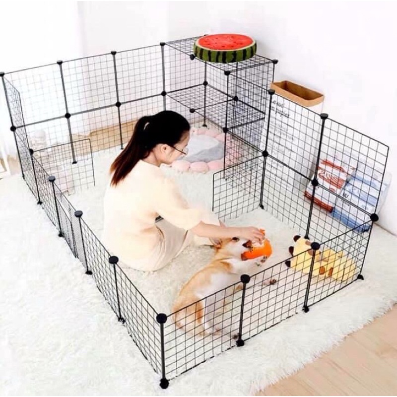 Chuồng Quây Tấm Lưới Lắp Ghép Cho Thú Cưng - TẶNG ĐỦ CHỐT &amp; BÚA