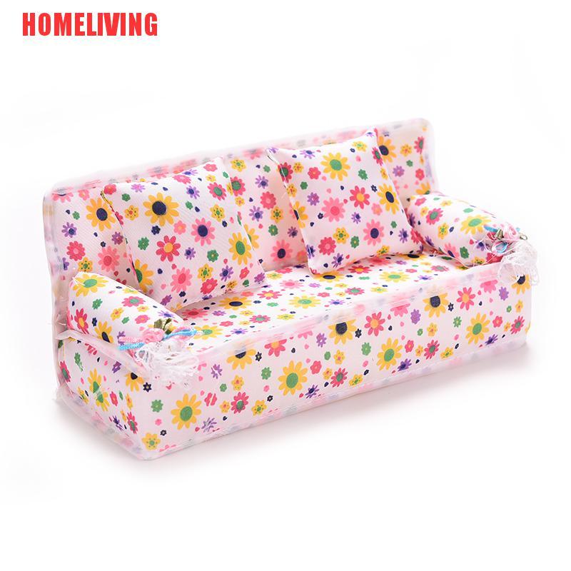 Set 3 Ghế Sofa 2 Gối Tựa Cho Nhà Búp Bê Barbie