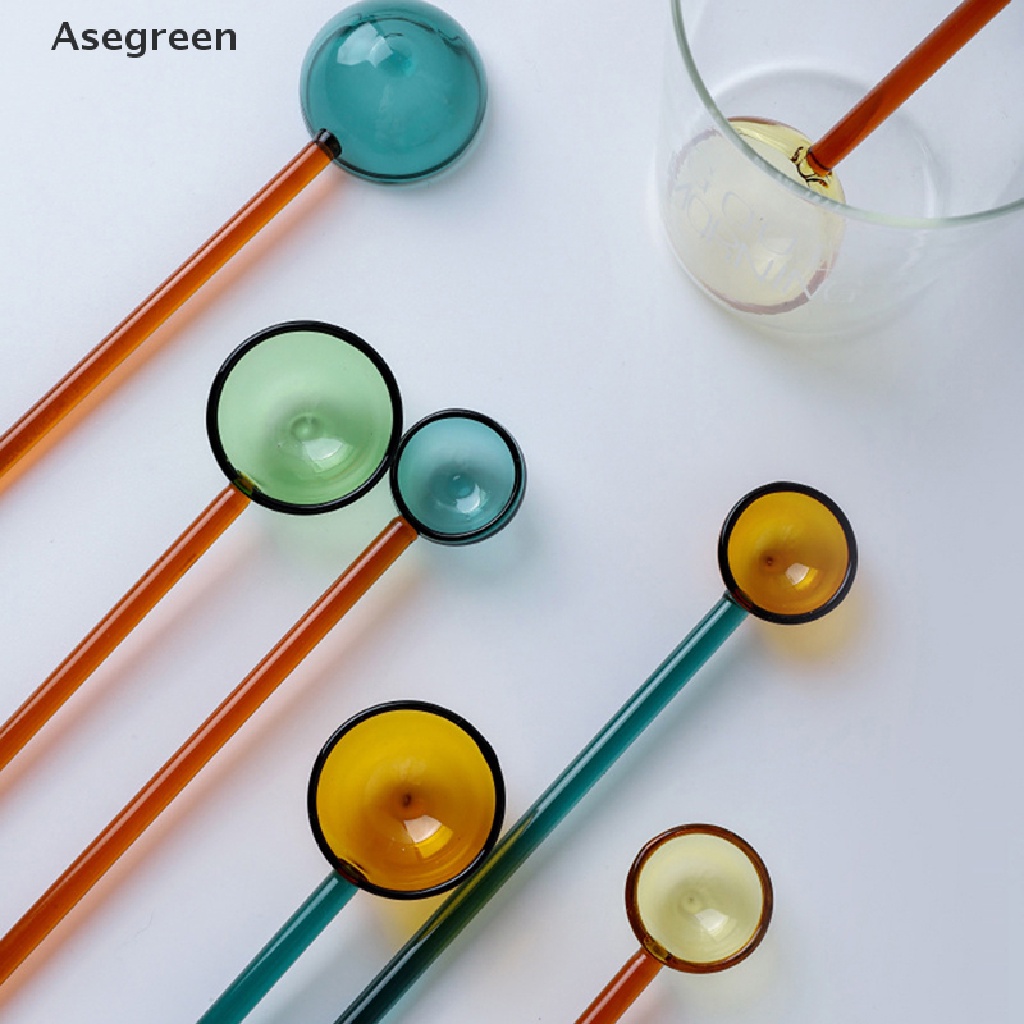 [Asegreen] Muỗng Trộn Thủy Tinh Chịu Nhiệt Độ Cao An Toàn Sáng Bóng Thiết Thực