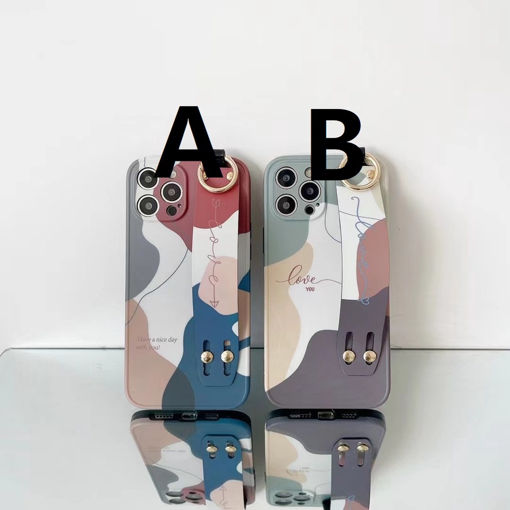 Ốp Điện Thoại Dẻo Họa Tiết Hoa Xinh Xắn Kèm Vòng Đeo Tay Cho Iphone 12 pro max 11 pro max xs max xr x