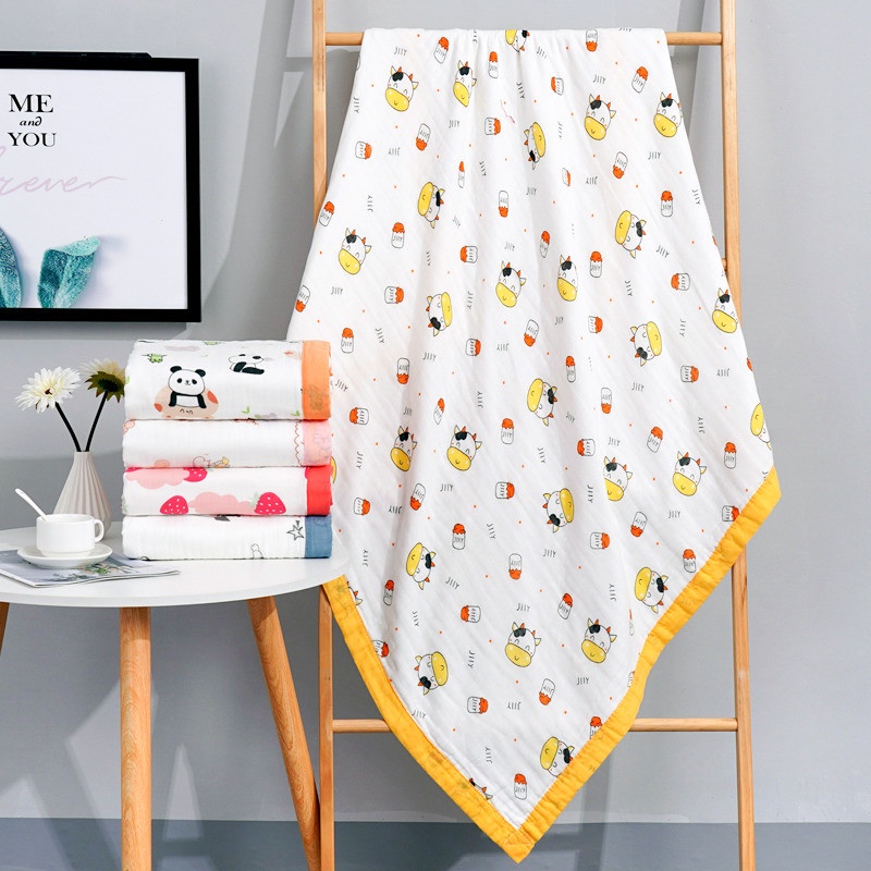 [ Tặng bát ăn dặm mini ] Khăn Tắm 6 Lớp hàng Quảng Châu CAO CẤP kích thước 110 x 110 cm