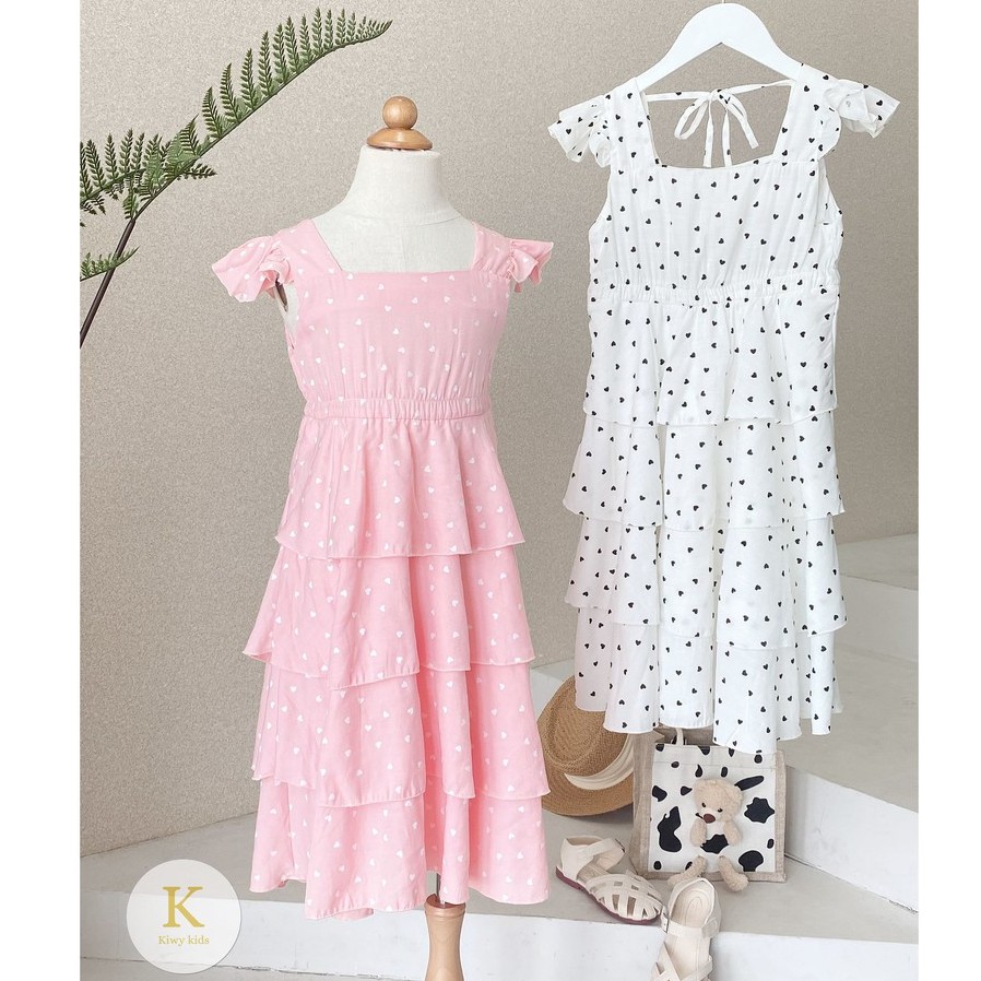 Váy bé gái maxi 4 tầng KIWY KIDS chất đũi lạnh cực mát Kidsh2127 cho bé từ 1 đến 11 tuổi