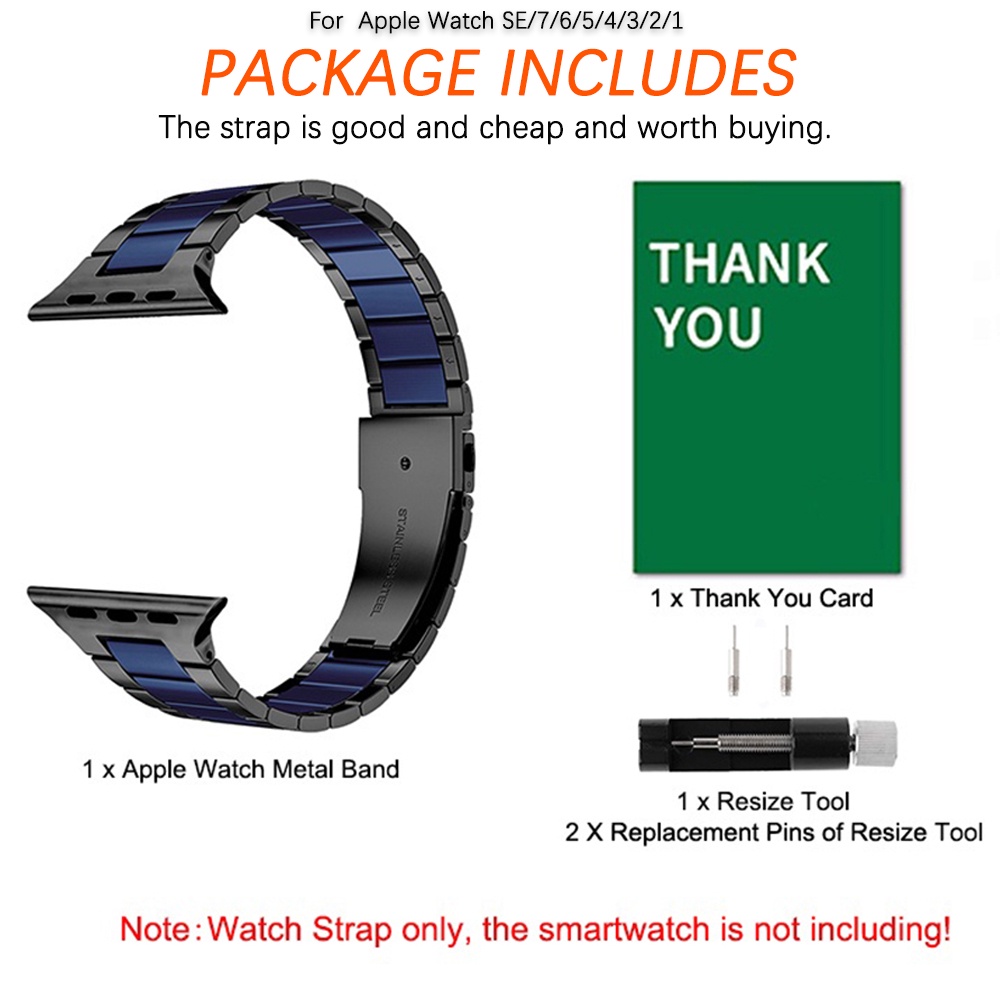 Ninki  Dây Đeo Inox Mỏng Nâng Cấp Cho iWatch 8/7/SE/6/5/4/3/2/1 41mm 45mm 38mm 40mm 42mm 44mm