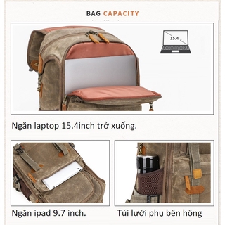 Balo máy ảnh cao cấp Canvas.