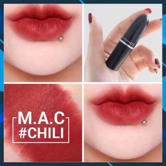 Son MAC ruby woo - Chili Full Size Bản Matte, Powder Kiss