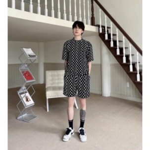 &lt;FREE SHIP&gt; Đồ bộ nam nữ chữ yn chất vải thun lạnh in chuyển nhiệt co giãn 4 chiều