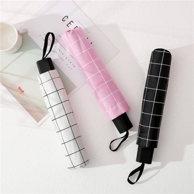 Ô Dù Gấp Kẻ Ô Vuông Tiện Lợi Cho Du Lịch, Dã Ngoại