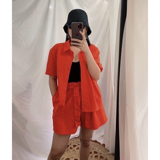 Set Áo sơ mi- quần short Linen