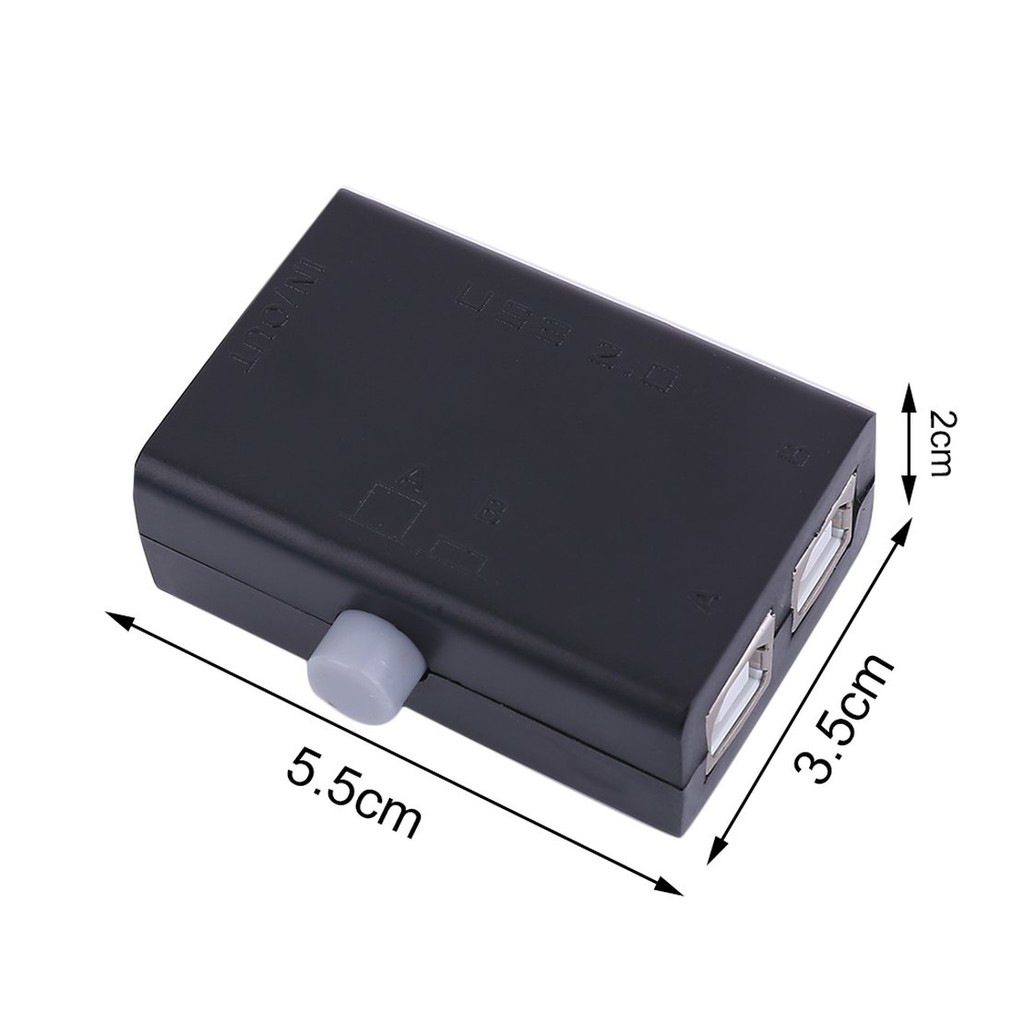Mini USB Sharing Share Switch Box Hub 2 Ports PC Computer Scanner Printer