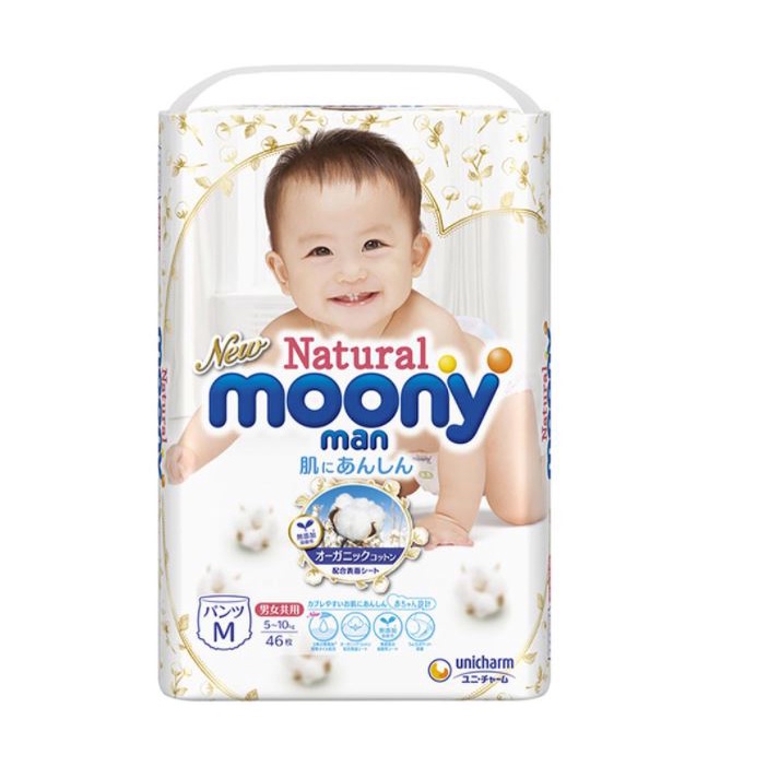 Tã QUẦN MOONY NATURE Nội Địa Nhật M46-L36-XL32
