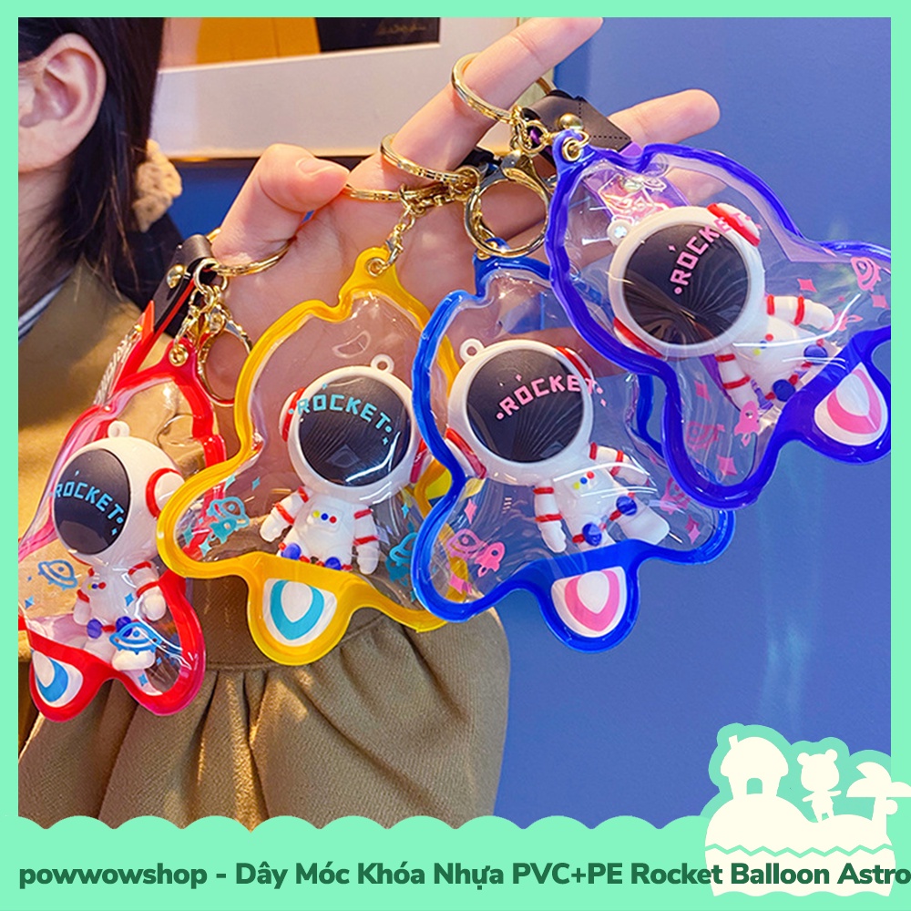 [Sẵn VN - Hỏa Tốc] Dây Móc Khóa Nhựa PVC+PE Mẫu Rocket Balloon Astronaut