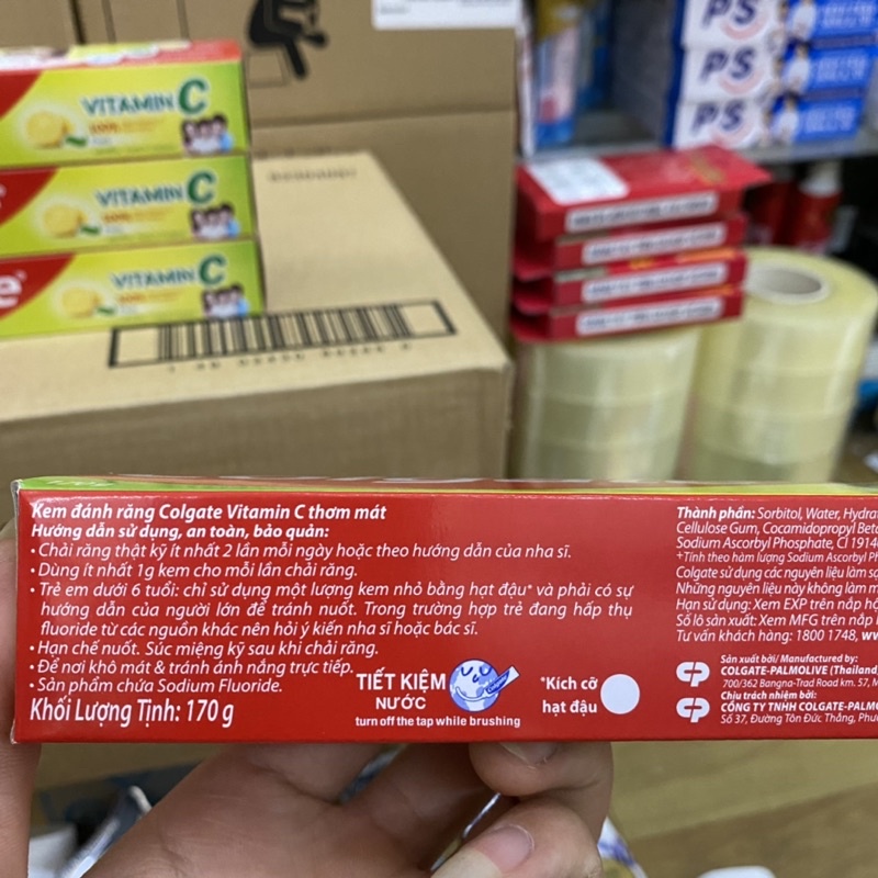 KEM ĐÁNH NGỪA SÂU RĂNG COLGATE VITAMIN C THƠM MÁT 170G