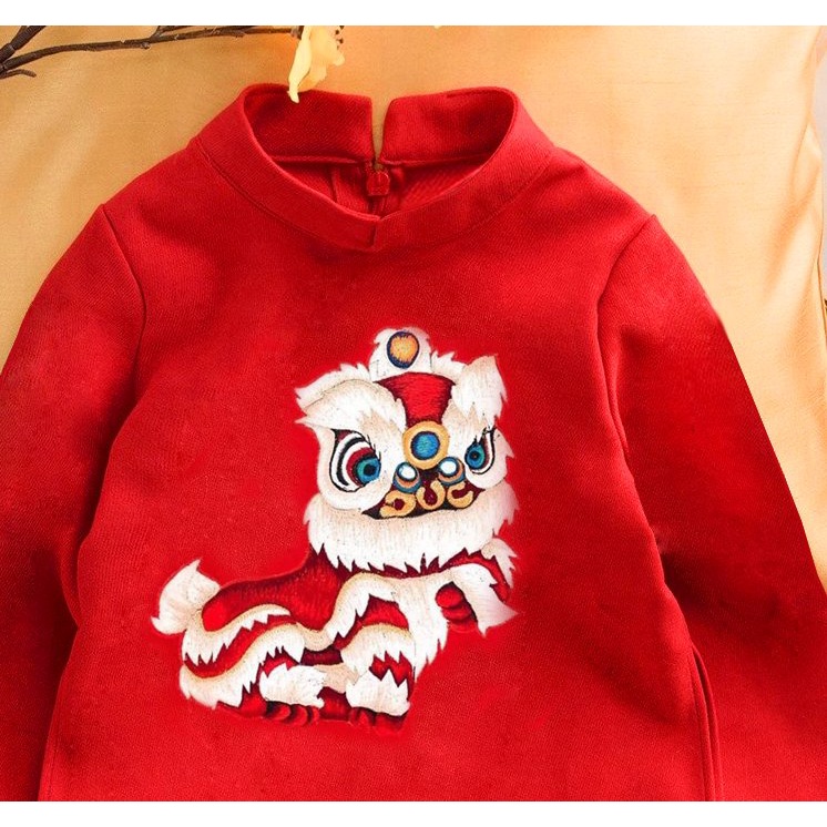 Áo dài cho bé trai  size 1 tuổi đến szie đại áo dài thêu lân