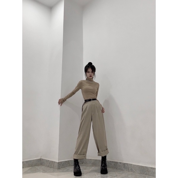 |Hình thật shop chụp| Áo cổ lọ chất thun gân ôm