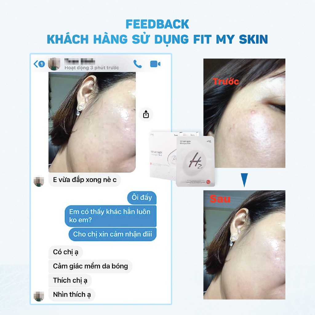 Mặt nạ giấy tinh chất Hydrogen Fit My Skin chính hãng, chăm sóc da mặt và cung cấp độ ẩm cho da