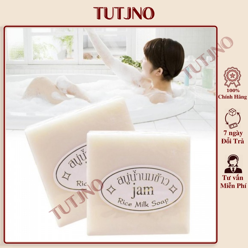 Xà phòng cám gạo trắng da thái lan Jam Rice Milk Soap 65gr TUTJNO