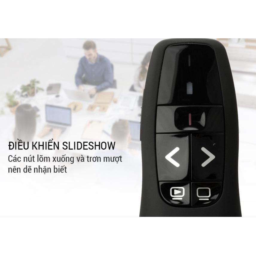 Bút trình chiếu R400 - bút thuyết trình slide powerpoint cao cấp logitech r400 laser