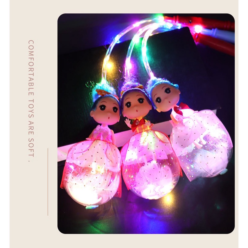 Đèn trung thu búp bê chibi váy chấm bi, đèn lồng trung thu phát sáng cho bé gái Master Kids