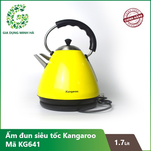 Bình đun nước siêu tốc Kangaroo KG641 – Màu vàng KG 641 – 100% Chính Hãng