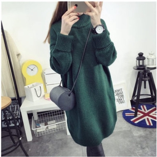 Đầm Len Cổ Lọ Dài Tay Thời Trang Nữ