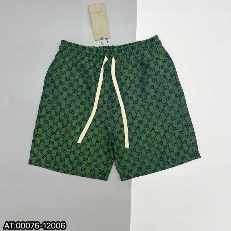Quần Short Gucci logo Thêu màu xanh lá cực chất